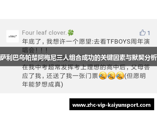 萨利巴乌帕楚阿梅尼三人组合成功的关键因素与默契分析